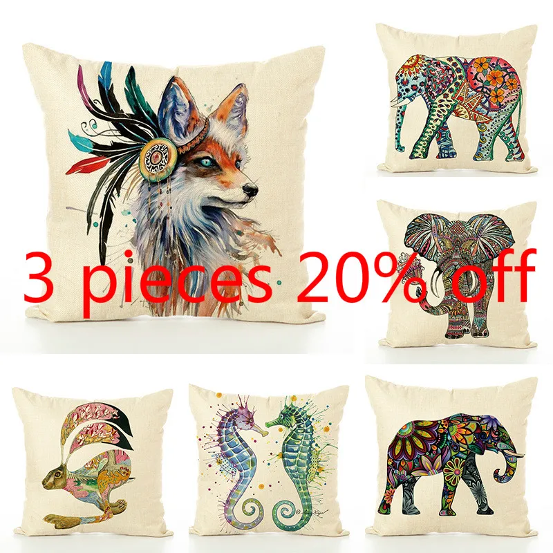 New Linen Print Animal Painting Pillowcase Kangaroo Wolf Elephant Kitchen Chair Cushion Cover Home Decorative Pillowcase
New Linen Print Animal Painting Pillowcase Kangaroo Wolf Elephant Kitchen Chair Cushion Cover Home Decorative Pillowcase