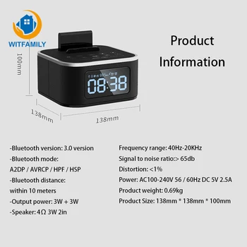 Smart Mini Subwoofer Alarm Clock LED HD Digital Display Clock Wireless Bluetooth FM Radio Speaker Table Stereo Remote Control
Smart Mini Subwoofer Alarm Clock LED HD Digital Display Clock Wireless Bluetooth FM Radio Speaker Table Stereo Remote Control