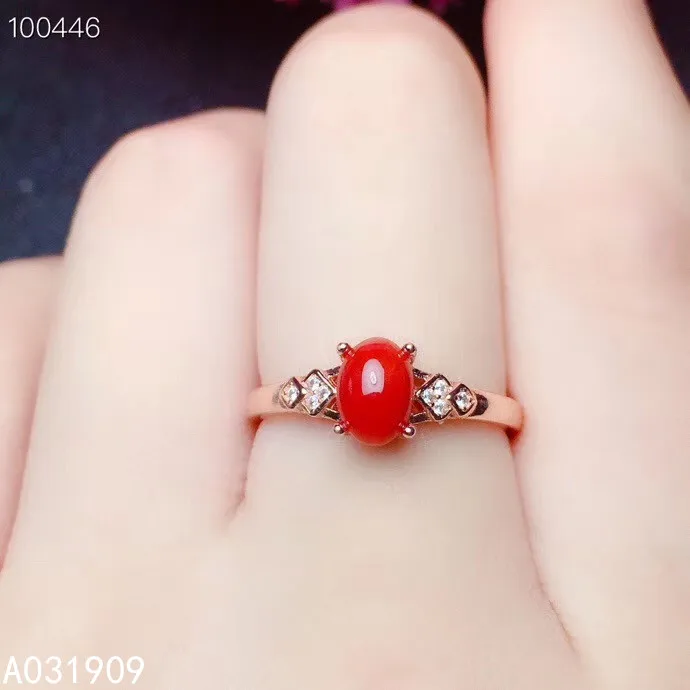 Женское кольцо из серебра 925 пробы с красным кораллом | Украшения и аксессуары