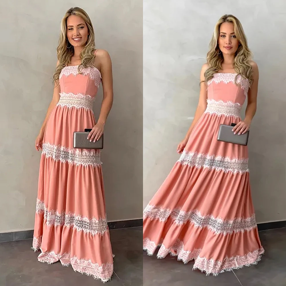 Women Boat Neck Sleeveless Sling Dress Spaghetti Straps A-Line Dress Floor-Length Pleated Dress Loose Evening Party Dress D30
Women Boat Neck Sleeveless Sling Dress Spaghetti Straps A-Line Dress Floor-Length Pleated Dress Loose Evening Party Dress D30