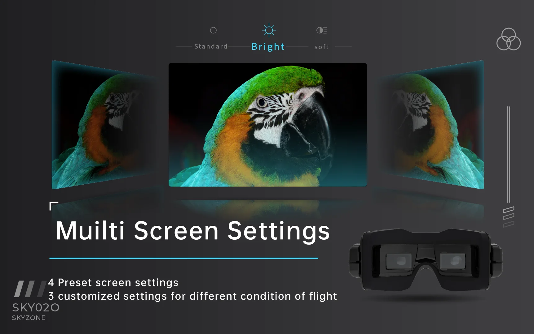 SKYZONE SKY02O FPV Goggles 640*400 OLED 5.8Ghz SteadyView Diversity RX Built in HeadTracker DVR HDMI AVIN/OUT for RC Racing Drone