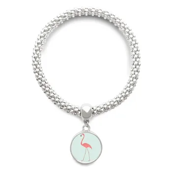Walking Flamingo Pattern Sliver Bracelet Round Pendant Jewelry Chain
Walking Flamingo Pattern Sliver Bracelet Round Pendant Jewelry Chain