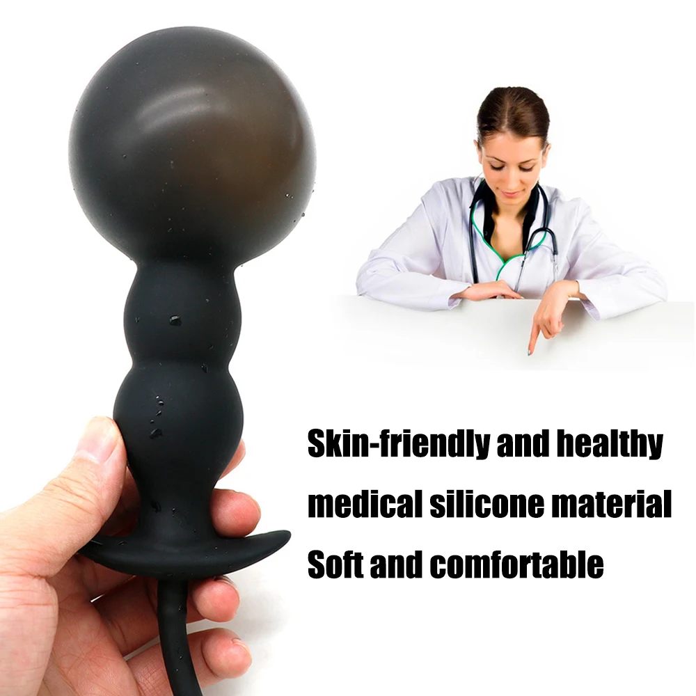 Medical Silicone Inflatable Anal Plug Dildos Stimulate Anus and Vagina Soft Anal Dilator Sex Toys Butt Plug for Women and Men Medical Silicone Inflatable Anal Plug Dildos Stimulate Anus and Vagina Soft Anal Dilator Sex Toys Butt Plug for Women and Men