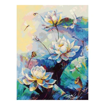 Painting By Numbers Lotus Flowers Hand Painted Kits Drawing Canvas DIY Pictures Home Decoration Gift 
Painting By Numbers Lotus Flowers Hand Painted Kits Drawing Canvas DIY Pictures Home Decoration Gift