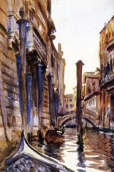 

Hand Painted Art Paintings by College Teachers - Side Canal in John Singer Sargent Venice cityscape - Oil Painting on Canvas