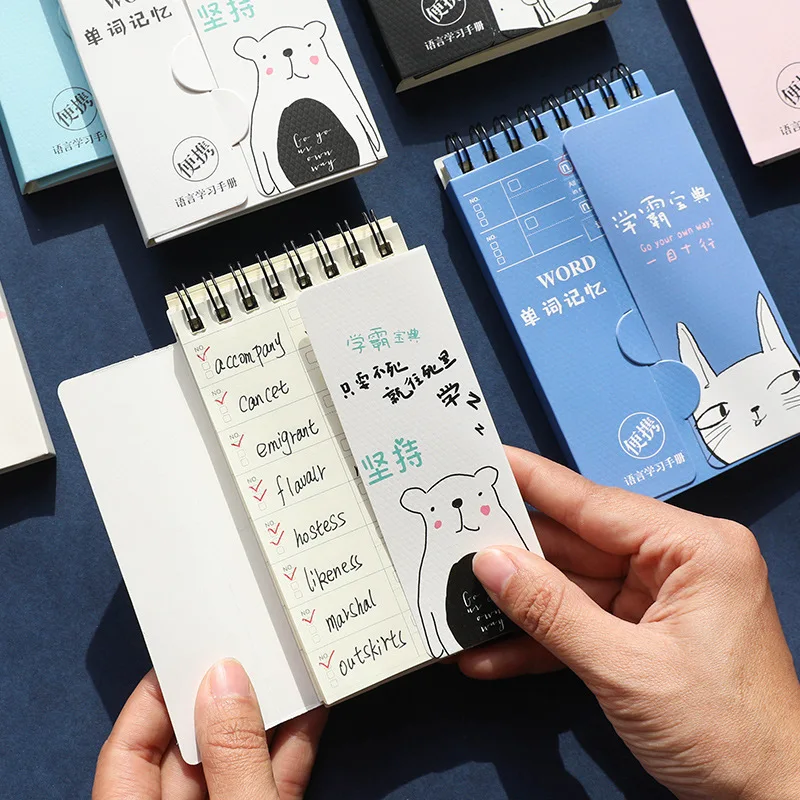 Portable Double Open English Notepad Wordbook Memo Pad Coil Ring Notebook Travel Diary Writing Pads Planners School Supplies
Portable Double Open English Notepad Wordbook Memo Pad Coil Ring Notebook Travel Diary Writing Pads Planners School Supplies