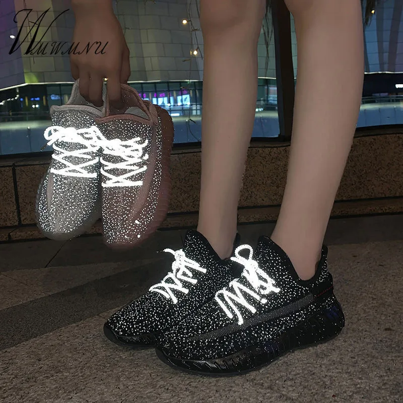 Reflective Knitting Mesh Sneakers Women Fashion Yellow Dad Shoes Basket Black White Casual Platform Running Sock Shoes 2020 New
Reflective Knitting Mesh Sneakers Women Fashion Yellow Dad Shoes Basket Black White Casual Platform Running Sock Shoes 2020 New