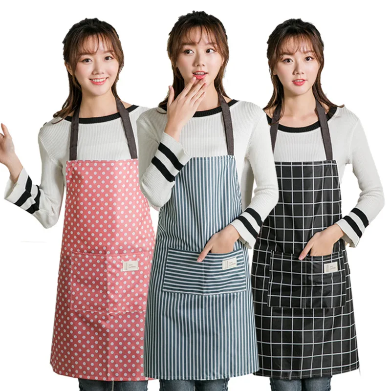 

1Pcs Plaids Striped Cotton Linen Apron Woman Adult Bibs Home Cooking Baking Coffee Shop Cleaning Aprons Kitchen Accessory