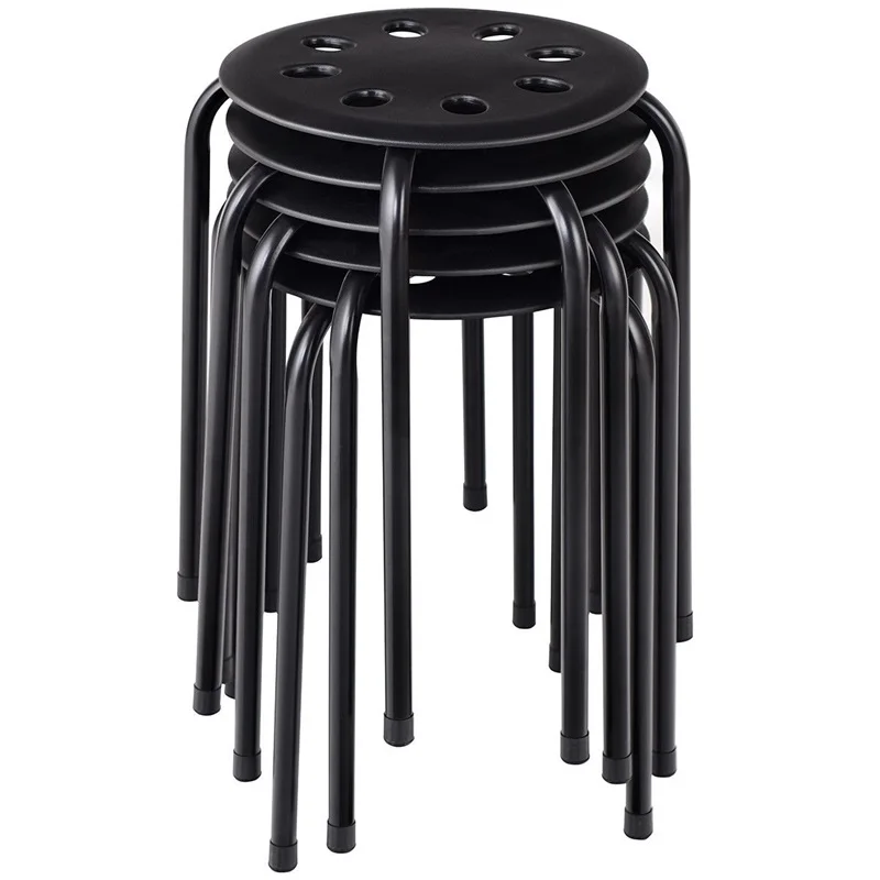Set of 5 Plastic Round Top Portable Stack Stools High Quality Durable Stackable Design Modern Metal Frame Dining Stools HW58554
Set of 5 Plastic Round Top Portable Stack Stools High Quality Durable Stackable Design Modern Metal Frame Dining Stools HW58554