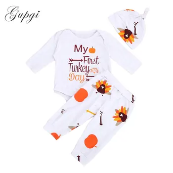Newborn Baby Boy Girl Clothes Set My 1st Thanksgiving Day Cartoon Turkey Romper Pants Hat Outfits
Newborn Baby Boy Girl Clothes Set My 1st Thanksgiving Day Cartoon Turkey Romper Pants Hat Outfits
