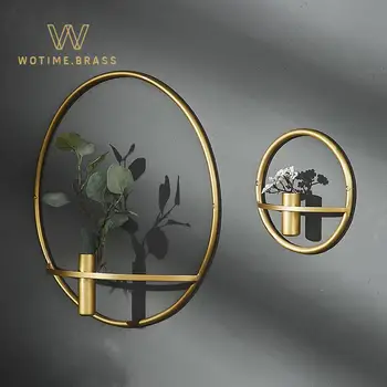 Nordic Japanese-style Wall-mounted Flower Device Round Creative Wall Decoration Flower Stand Brass Circle Wall Vase Porch
Nordic Japanese-style Wall-mounted Flower Device Round Creative Wall Decoration Flower Stand Brass Circle Wall Vase Porch
