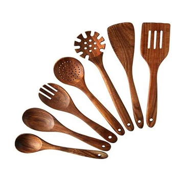 Wooden Kitchen Cooking Utensils, 7 Pcs Wooden Spoons and Spatula for Cooking Cookware for Kitchen Decor
Wooden Kitchen Cooking Utensils, 7 Pcs Wooden Spoons and Spatula for Cooking Cookware for Kitchen Decor