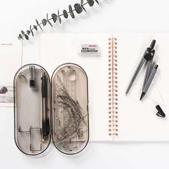 Deli 9591 Drawing Ruler Set Student's Automatic Pencil compass Protractor Triangle Ruler Portable Stationery Set Ruler Math Set
Deli 9591 Drawing Ruler Set Student's Automatic Pencil compass Protractor Triangle Ruler Portable Stationery Set Ruler Math Set