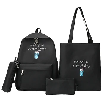 4Pcs Set Letter Printing Canvas Backpack Pencil Case for Teenage Girls Student Composite Rucksack Women Totes Purse
4Pcs Set Letter Printing Canvas Backpack Pencil Case for Teenage Girls Student Composite Rucksack Women Totes Purse