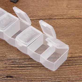 7 Day Mini Weekly Medicine Box Holder Organizer Container Pill Cases New levert dropship Cremalheira Armazenamento
7 Day Mini Weekly Medicine Box Holder Organizer Container Pill Cases New levert dropship Cremalheira Armazenamento