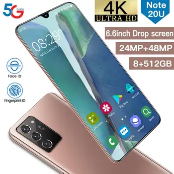 Note20U Smartphone NFC 8GB 512GB 48MP Camera 6.6 Inch 5000mAh Android 10 Dual SIM Card Mobile Phone 4G Global Version CellPhone
Note20U Smartphone NFC 8GB 512GB 48MP Camera 6.6 Inch 5000mAh Android 10 Dual SIM Card Mobile Phone 4G Global Version CellPhone