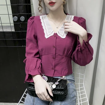 COIGARSAM Full Sleeve blouse women New Chiffon Lace blusas womens tops and blouses White Black Rose 619
COIGARSAM Full Sleeve blouse women New Chiffon Lace blusas womens tops and blouses White Black Rose 619