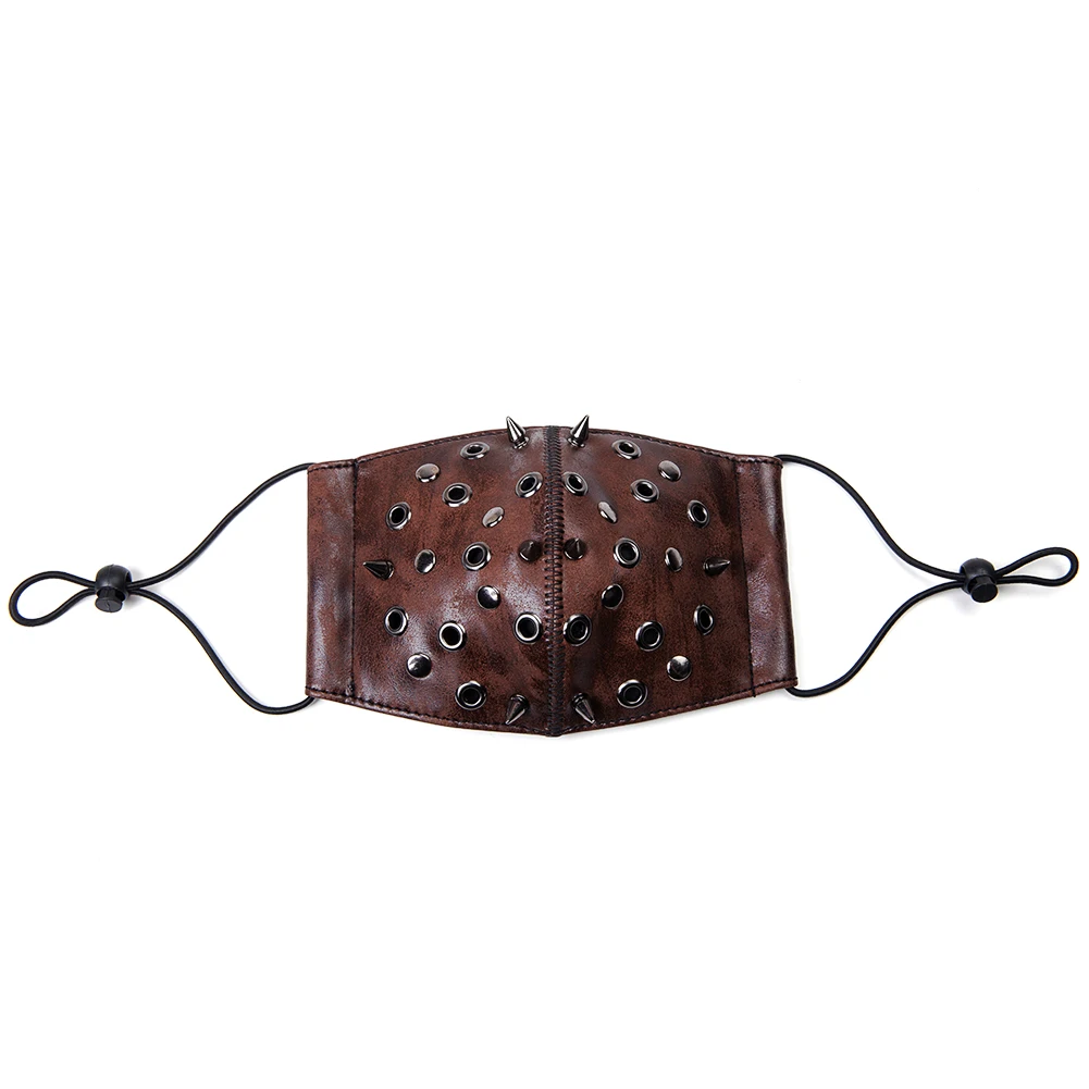 GearDuke Women Punk Rock Rivet Leather Masks Personality Motobike Mask Halloween Party Steampunk Mask GearDuke Women Punk Rock Rivet Leather Masks Personality Motobike Mask Halloween Party Steampunk Mask