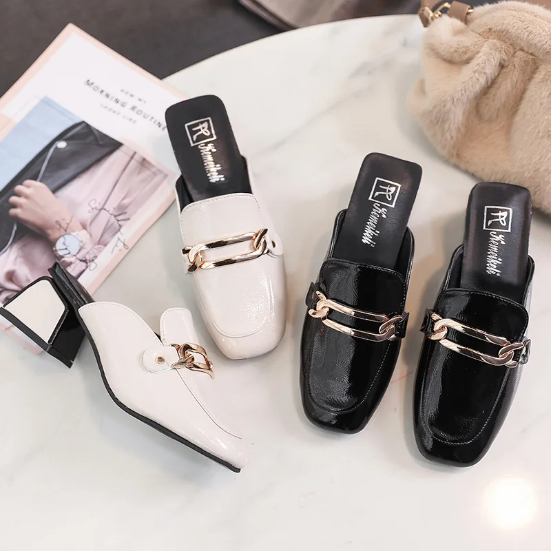 2020 Spring And Summer New Style Outer Wear Semi-high Heeled British-Style Semi-Trailing Shoes Women's Chunky-Heel Square Head S
2020 Spring And Summer New Style Outer Wear Semi-high Heeled British-Style Semi-Trailing Shoes Women's Chunky-Heel Square Head S