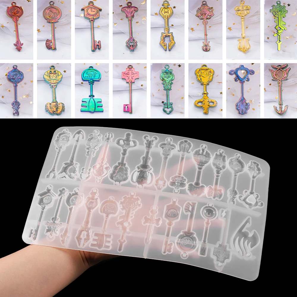 24 Styles/1pacs Key Shape Pendant Silicone Epoxy Resin Mold For DIY Hand Craft Dried Flower Resin Decorative Jewelry Making Tool
24 Styles/1pacs Key Shape Pendant Silicone Epoxy Resin Mold For DIY Hand Craft Dried Flower Resin Decorative Jewelry Making Tool