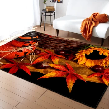 

Halloween 3D Maple Leaf Carpets Home Decorative Boys Room Flannel Soft Area Rug Dining Room Rug And Carpet For Living Room
