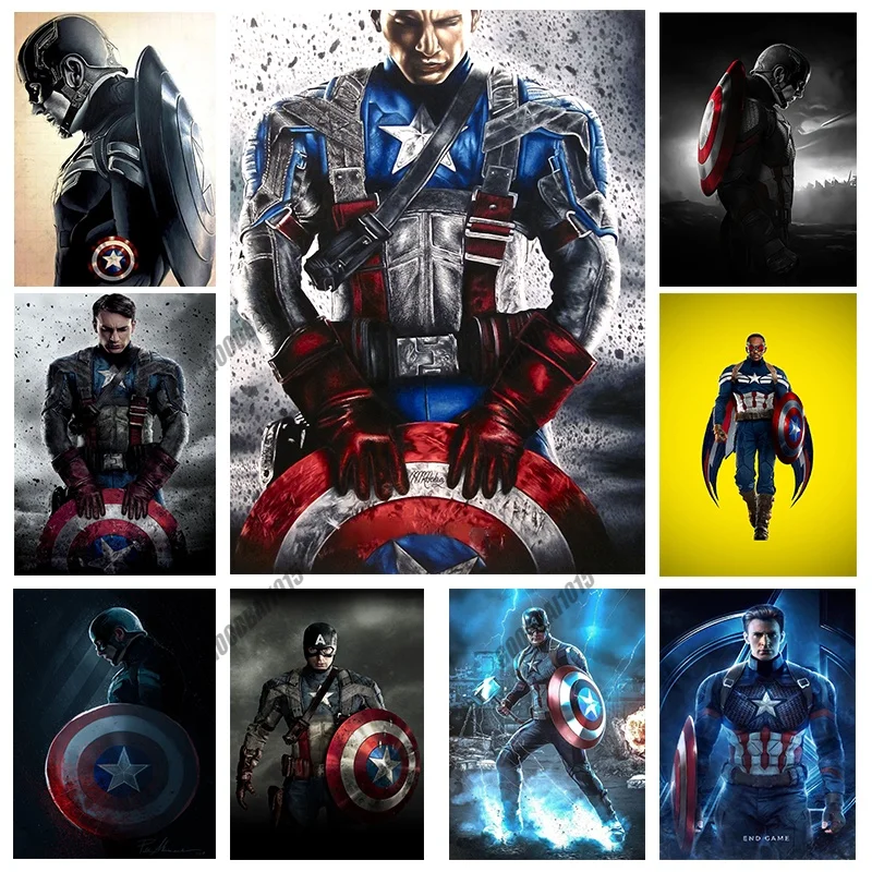 Diamond Painting Disney 5d Diy Mosaic Home Decor Embroidery Full Drill Cross Stitch Kits Marvel Captain America Art | Дом и сад
