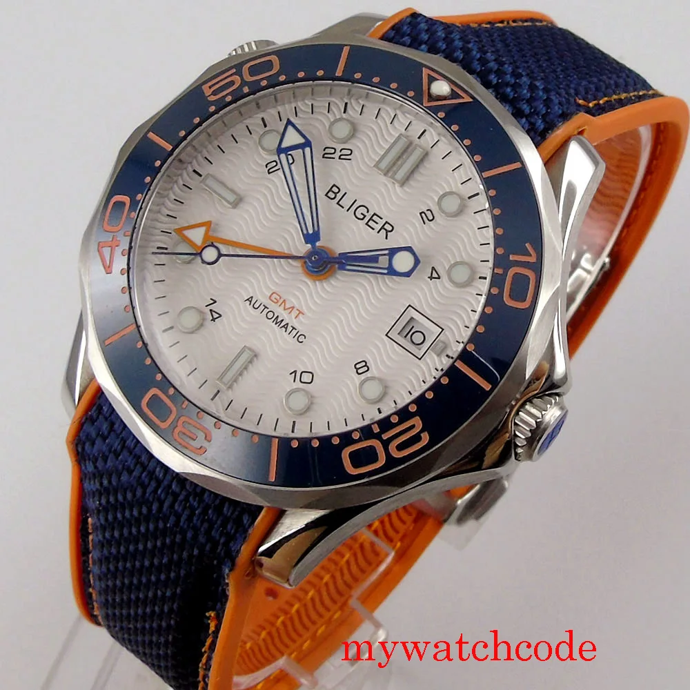BLIGER 41mm GMT Mechanical Automatic Men Watch Auto Date Rubber Strap Solid Back Sapphire Crystal
BLIGER 41mm GMT Mechanical Automatic Men Watch Auto Date Rubber Strap Solid Back Sapphire Crystal