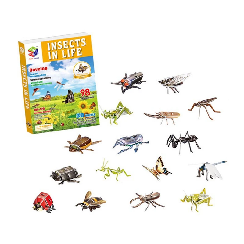DIY Jigsaw Board Puzzle Insect Animal Handmade Educational Toy 3D Puzzle Three-dimensional Puzzle Simulation Insect Model
DIY Jigsaw Board Puzzle Insect Animal Handmade Educational Toy 3D Puzzle Three-dimensional Puzzle Simulation Insect Model