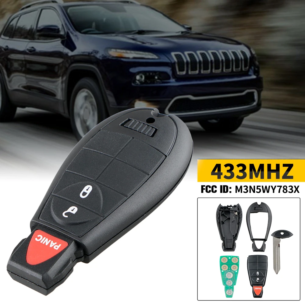 Car Smart Remote Key M3N5WY783X 433Mhz For DODGE Charger Challenger Durango Grand Caravan Journey Fob 2+1 3 Buttons
Car Smart Remote Key M3N5WY783X 433Mhz For DODGE Charger Challenger Durango Grand Caravan Journey Fob 2+1 3 Buttons