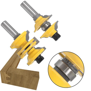 Woodworking Router Bits Yellow Cutting Shaping Slotiing Tool Parts Set Kit