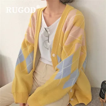 RUGOD Autumn Winter New Style Diomand Pattern Elegant Sweet Cardigan Ladies Plus Size Women V-neck Single-breasted Sweater
RUGOD Autumn Winter New Style Diomand Pattern Elegant Sweet Cardigan Ladies Plus Size Women V-neck Single-breasted Sweater