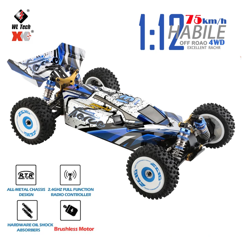 

WLtoys Rc Car 124017 1:12 4WD Drive Off-Road 2.4G High Speed Radio Control Car 75Km/H Climbing RC Cars 1/12 Toys Vehicle