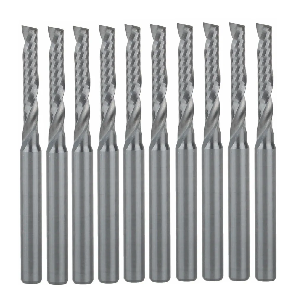 10pcs 3.175*2.5*15mm Single Flute Bit Carbide End Mill Set, CNC Router End Mills for Wood Cutter Milling
10pcs 3.175*2.5*15mm Single Flute Bit Carbide End Mill Set, CNC Router End Mills for Wood Cutter Milling
