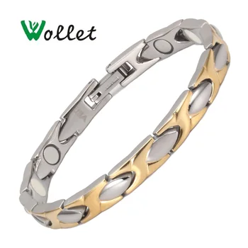 Wollet Jewelry Negative Ion Bio Magnet Magnetic Titanium Bracelet Bangle for Women Men Gold Plated Heath Care Healing Energy
Wollet Jewelry Negative Ion Bio Magnet Magnetic Titanium Bracelet Bangle for Women Men Gold Plated Heath Care Healing Energy