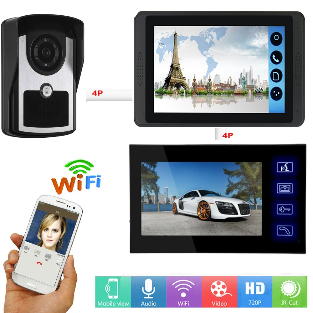 Video Intercom 7Inch LCD WIFI Wireless Video Door Phone Doorbell Camera APP Remote Unlock Speakerphone Intercom System SD Record
Video Intercom 7Inch LCD WIFI Wireless Video Door Phone Doorbell Camera APP Remote Unlock Speakerphone Intercom System SD Record