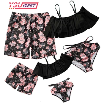 Summer Dad Son Swimwear Shorts Beach Bath Swimsuits Black Flower Family Look Mom And Daughter Swimwear Bikini Matching Outfits
Summer Dad Son Swimwear Shorts Beach Bath Swimsuits Black Flower Family Look Mom And Daughter Swimwear Bikini Matching Outfits