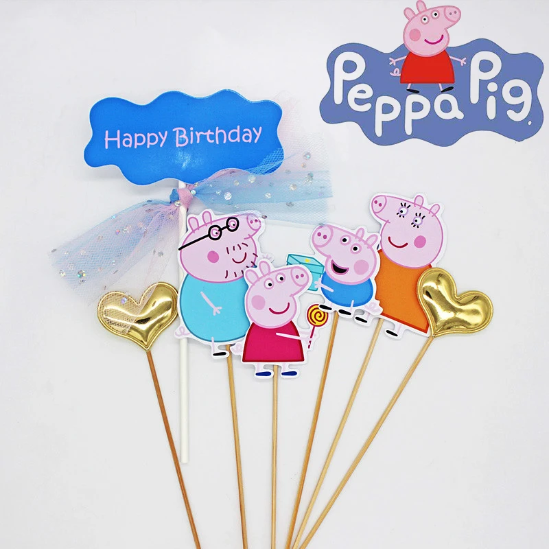7PCS Peppa Pig Cake Card Fruit Plug-in Birthday Decoration Party Holiday Supplies Cute Cartoon Printed Children Gift
7PCS Peppa Pig Cake Card Fruit Plug-in Birthday Decoration Party Holiday Supplies Cute Cartoon Printed Children Gift