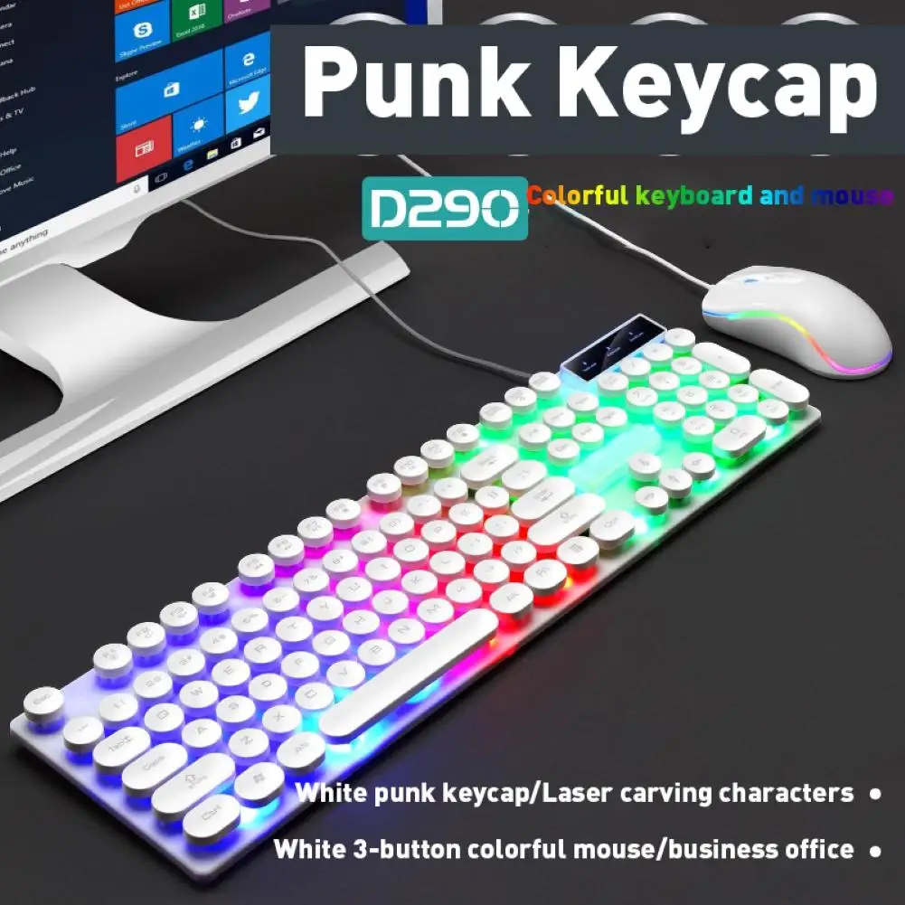 Светодиодный мышка с подсветкой и клавиатура Gaming Keyboard USB Проводная радужного