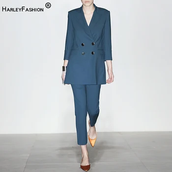 HarleyFashion Women Spring Fall Stylish Solid OL Pants Suit Loose Blazer Slim Trousers High Street Quality Two Pieces Sets
HarleyFashion Women Spring Fall Stylish Solid OL Pants Suit Loose Blazer Slim Trousers High Street Quality Two Pieces Sets
