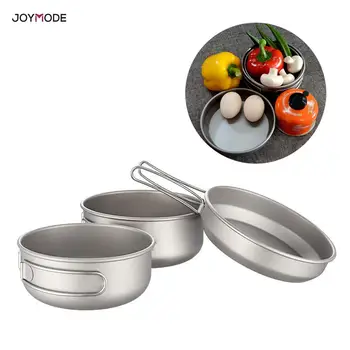 JOYMODE Boundless Voyage 3 pieces Titanium Bowl Sets Outdoor Picnic Cookware Camping Ultralight Cooking Pan with Folding Handle
JOYMODE Boundless Voyage 3 pieces Titanium Bowl Sets Outdoor Picnic Cookware Camping Ultralight Cooking Pan with Folding Handle