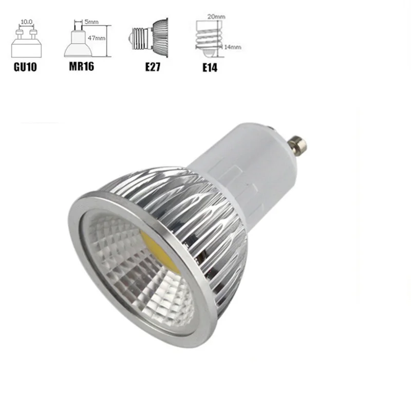 Фото 1-10Pcs Dimmable GU10 Led COB Spotlight Bulb Light 9W 12W 15W 18W MR16 Cob Spot Lamp 12V 85-265V Lampada | Лампы и освещение