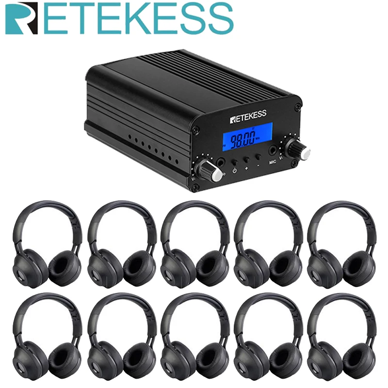 Retekess TR509 Wireless FM Transmitter Broadcast Stereo Radio Station + 10pcs TR104 Headphone For Drive-in Church Translation
Retekess TR509 Wireless FM Transmitter Broadcast Stereo Radio Station + 10pcs TR104 Headphone For Drive-in Church Translation