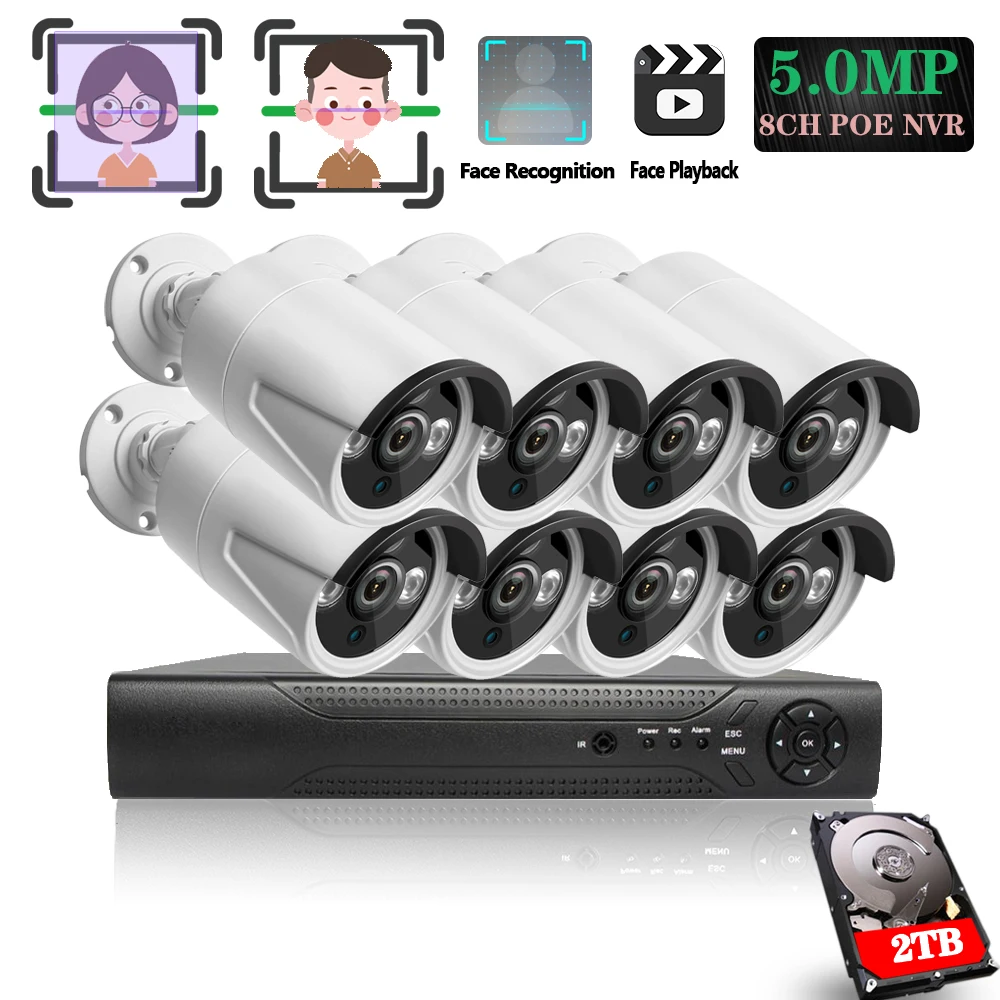 8CH POE Network NVR CCTV System Kit Support Face Record 5MP IP Camera P2P IR Outdoor IP66 Weatherproof Security Surveillance Set
8CH POE Network NVR CCTV System Kit Support Face Record 5MP IP Camera P2P IR Outdoor IP66 Weatherproof Security Surveillance Set