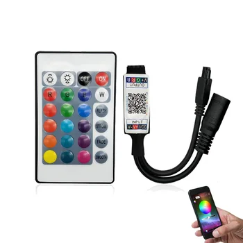 24Keys Bluetooth App LED RGB Controller DC12V IR Remote Smart Controller for SMD 2835 5050 RGB LED Strip Lights
24Keys Bluetooth App LED RGB Controller DC12V IR Remote Smart Controller for SMD 2835 5050 RGB LED Strip Lights