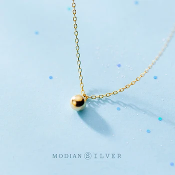 Modian 2020 New Sterling Silver 925 Chain Necklaces for Women Small Beads Gold Color Necklace Female Gifts Jewelry Accessories 
Modian 2020 New Sterling Silver 925 Chain Necklaces for Women Small Beads Gold Color Necklace Female Gifts Jewelry Accessories