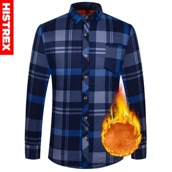 Men's Shirts Autumn Winter Thick Fleece Office Plaid Casual Social Clothing Long Sleeve Flannel Christmas Cufflinks Shirt Men 
Men's Shirts Autumn Winter Thick Fleece Office Plaid Casual Social Clothing Long Sleeve Flannel Christmas Cufflinks Shirt Men