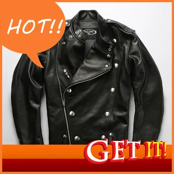Fast Shipping Free 2020 Men's Brand Genuine Leather Thick Jacket Autumn Winter Rivet Oblique Zipper Motorcycle Biker Jacket
Fast Shipping Free 2020 Men's Brand Genuine Leather Thick Jacket Autumn Winter Rivet Oblique Zipper Motorcycle Biker Jacket