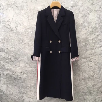 Korea Autumn New Pattern Notched Neck Long Sleeve Hit Colors Double Breasted Striped Casual Suit Jacket Women B817
Korea Autumn New Pattern Notched Neck Long Sleeve Hit Colors Double Breasted Striped Casual Suit Jacket Women B817