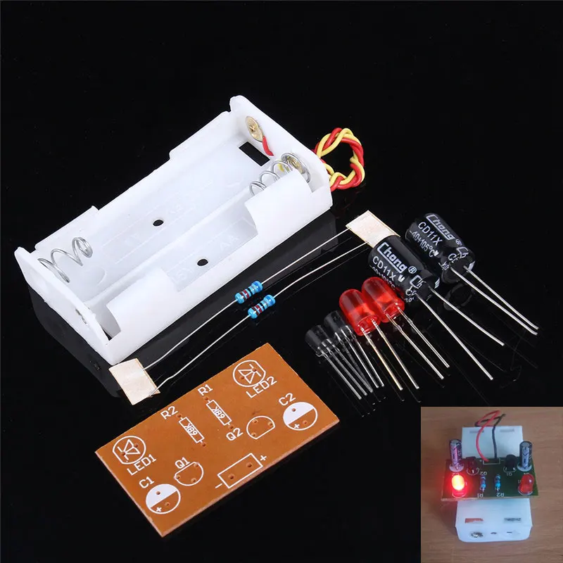 DIY Electronic Flash Elektronik Devreler Multivibrator LED Flashing Circuit Suite Electronic DIY Kit Teaching Training IC Parts
DIY Electronic Flash Elektronik Devreler Multivibrator LED Flashing Circuit Suite Electronic DIY Kit Teaching Training IC Parts