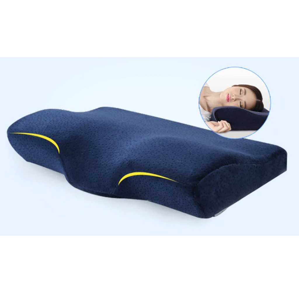 2Pcs Velvet Cover Memory Foam Neck Pillow Sleep Rest Relief Bed Pillow for Home Office Travel 2Pcs Velvet Cover Memory Foam Neck Pillow Sleep Rest Relief Bed Pillow for Home Office Travel